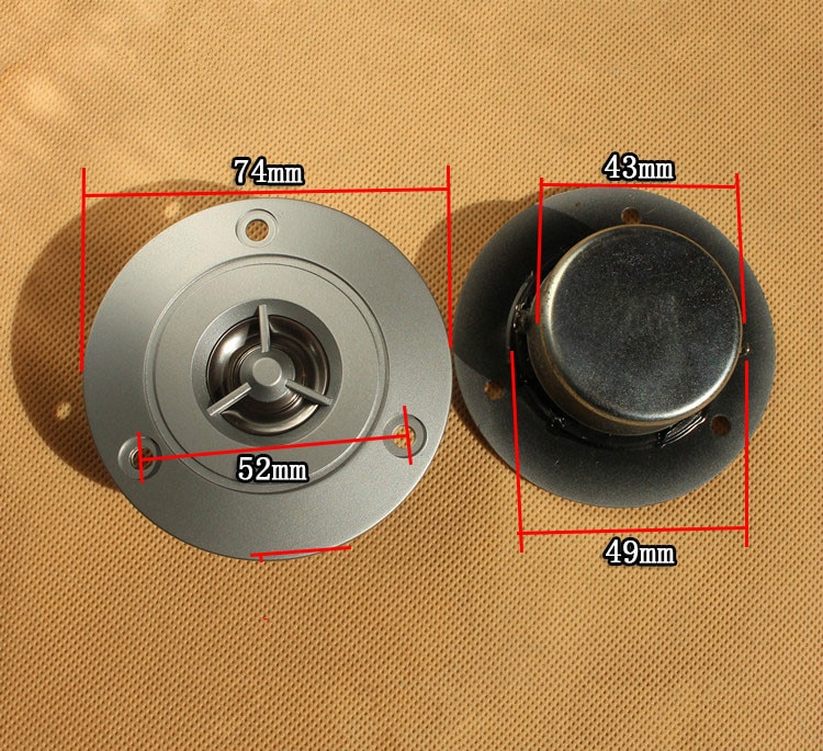 GHXAMP Hifi 3 inch Tweeter Speaker 8ohm 20 w Treble Luidspreker Titanium film Anti-magnetische Voor Auto Audio 2 weg Luidspreker DIY 2 stks