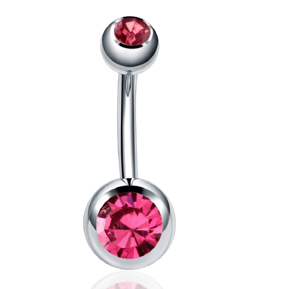 1pc mavepiercing kirurgisk stål krystal navle ringe navle piercing ombligo 5/8mm kugle kropspiercing smykker: Je0032i