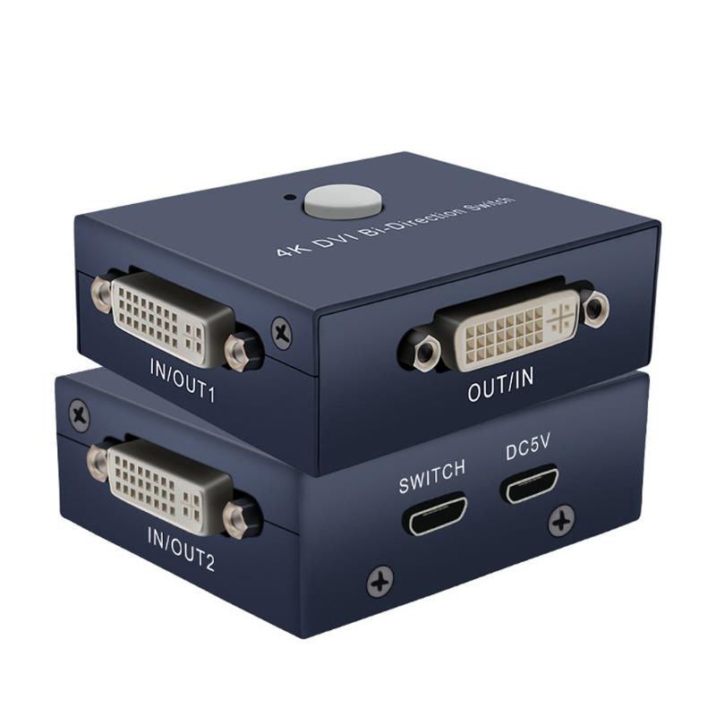 4K DVI Switcher 2 Input 1 Output for PC DVI Switch 2 in 1 Out Support 1920X1080