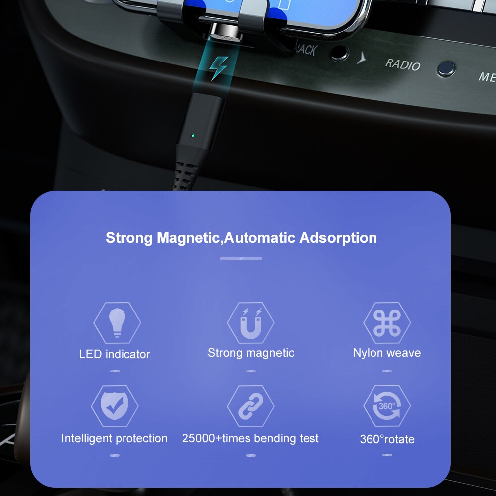 Swalle Magnetic USB Cable Fast Charging USB Type C Cable Data Cable Magnet Charger Data Charge Mobile Phone Cable USB Cord