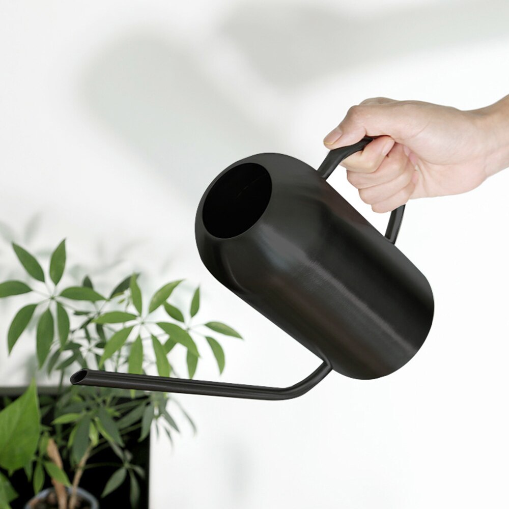 Hjemme hage rustfri stål vannkanne halvsirkel forhøyelse med lang tut moderne stil sukkulent plante vanningskrukke 1.5l