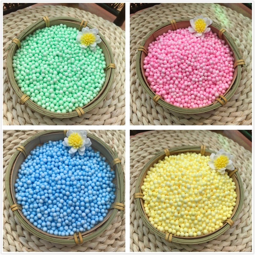 10000pcs~16000pcs 2-3.5mm 4-6mm Polystyrene Styrofoam Plastic Pastel Foam Mini Beads Ball DIY Slime Assorted Colors Decoration
