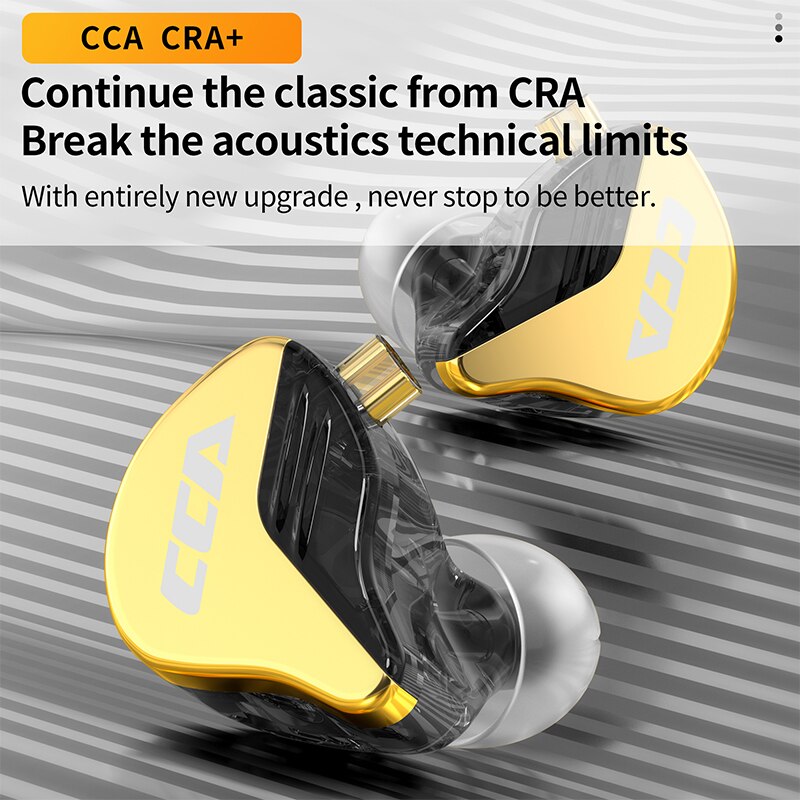 CCA CRA+ Wiszące douszne przewodowe słuchawki HiFi Monitor Słuchawki z redukcją szumów Sportowe słuchawki douszne dla graczy KZ ZEX Pro NRA CA4