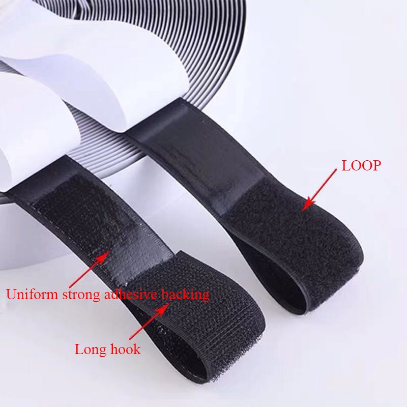 1meter self adhesive hook and loop tape velcros adhesive sticker velcros nylon with gue fabric tape for sewing