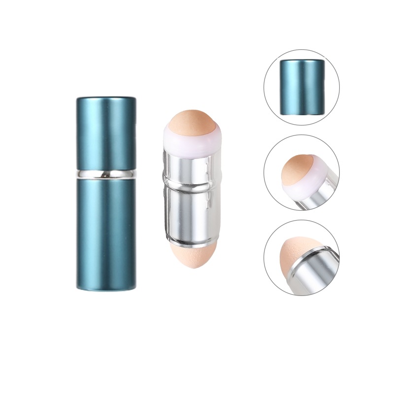 7 cores 4 tipos de pedra vulcânica esponja meninas rosto senhoras destacável cuidados com a pele limpeza facial massagem bola absorção de óleo rolo: D-Blue
