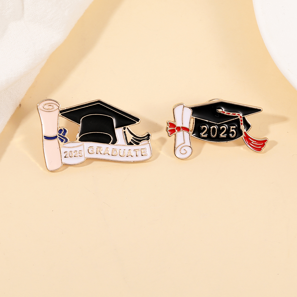 2025 Graduation Seizoen Emaille Broches Doctoraal Hoed Diploma Klasse Van 25 Pins Voor Student
