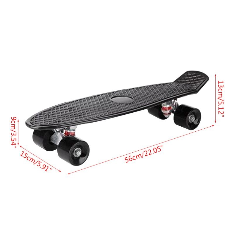 22 tommer fire-hjulet skateboard single-warp kick skate board til nybegynder drengepige