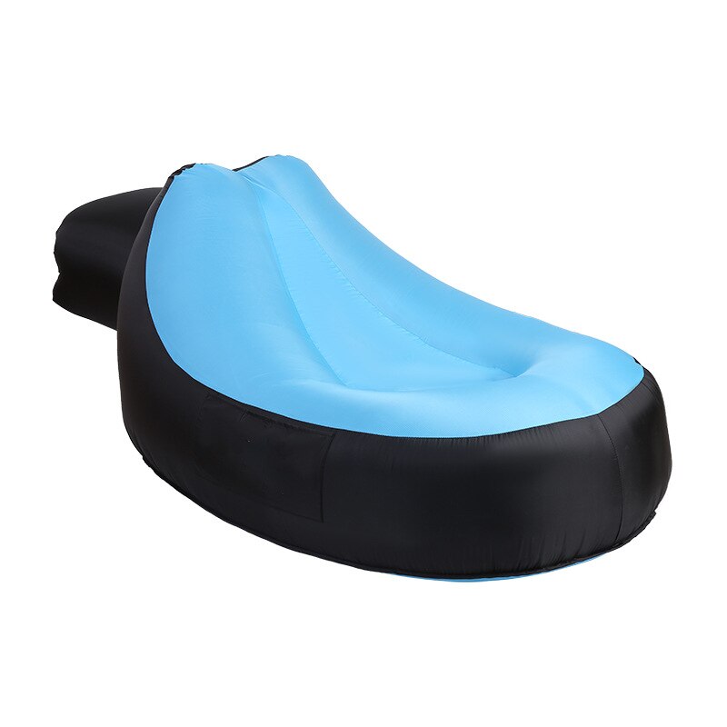 Beach Lounge Chair Outdoor Lazy Inflatable Sofa Indoor Portable Inflatable Bed Camping Pad Camping Equipment Sillon De Playa: Size L blue
