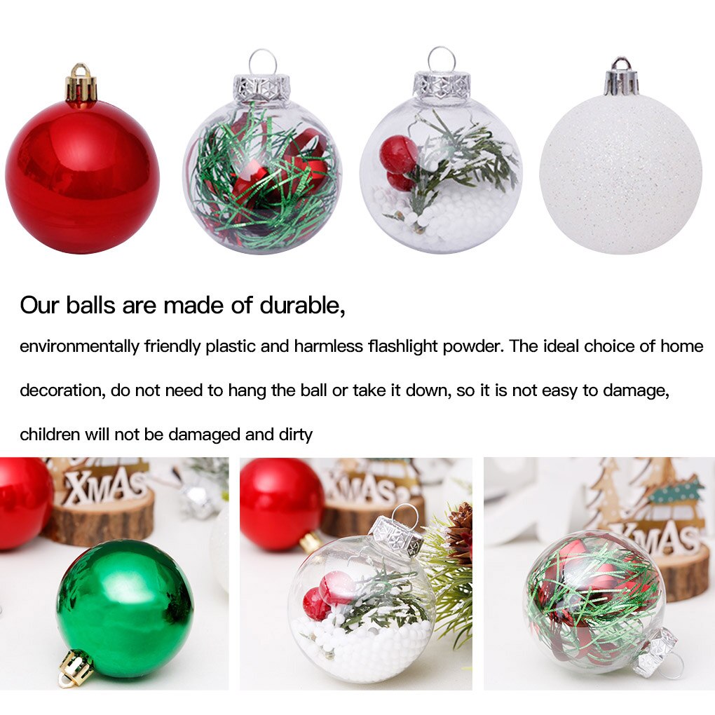 6cm 30pcs Christmas Tree Hanging Balls Home Office Mall Tree Plastic Balls Hanging Decor Ornament