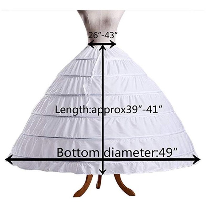 Neue 6 Reifen Petticoat für Ballkleid Hochzeit Kleid Krinoline Unterrock Hochzeit Zubehör