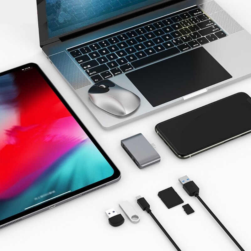 Czytnik kart USB 3.1 typu C, USB-C na USB 3.0, SD/microSD/Adapter karty TF USB-C wielofunkcyjny konwerter na telefon
