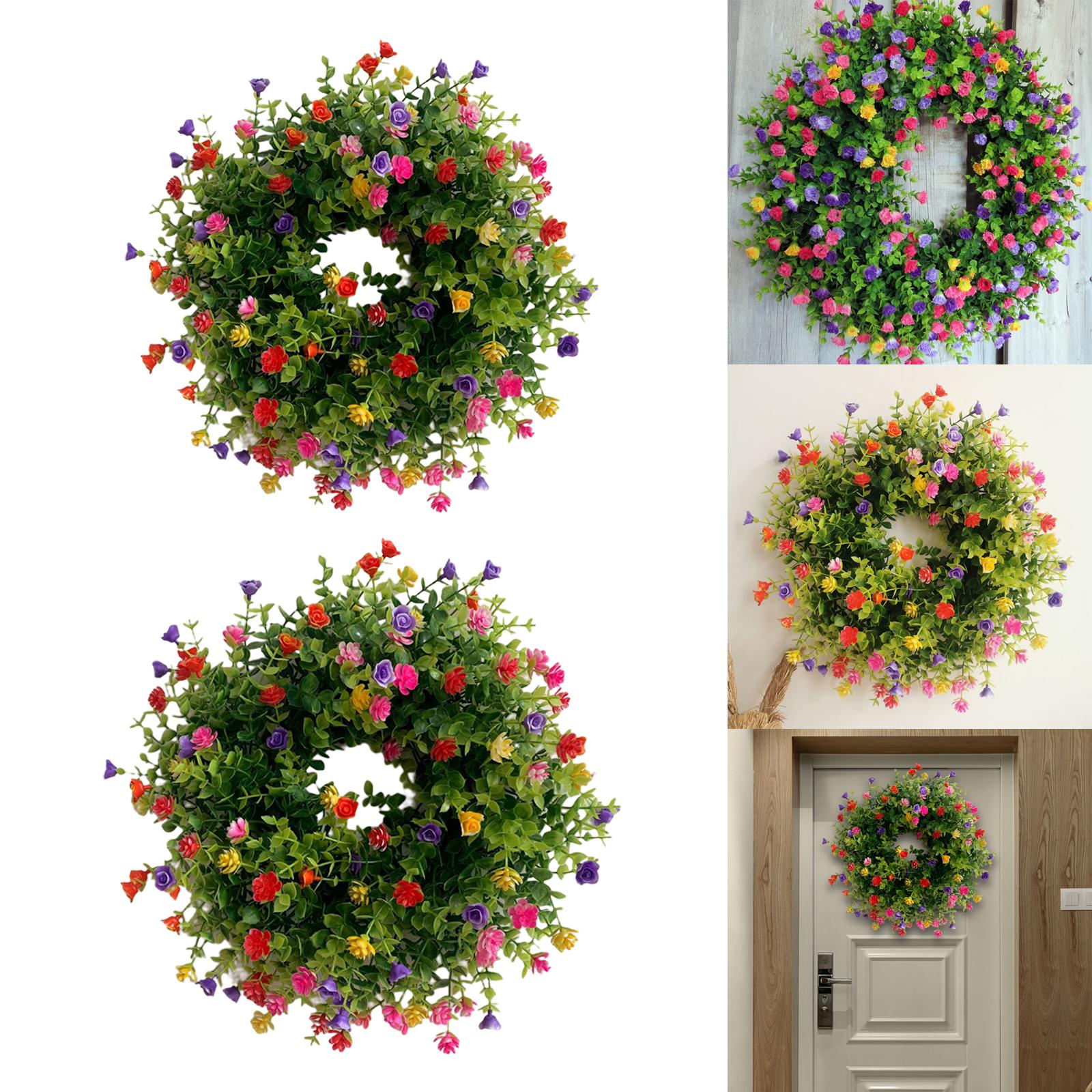 Künstlicher Tulpenkranz 40cm - Mit Willkommensschild Für Haustür Dekoration