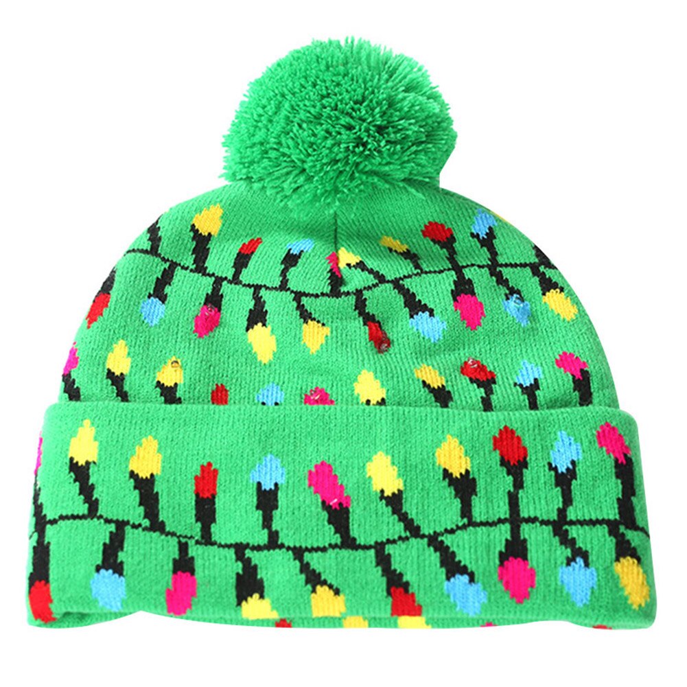Nyligt jul kvinder strikket hat vinteropvarmning beanie hatte kasket med kugle til piger damer udendørs: B