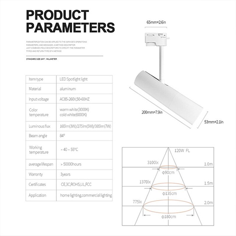 AisilanNordic LED pista de techo reflector rotación ajustable gratis COB moderno para sala de estar dormitorio pasillo cocina AC85-260V