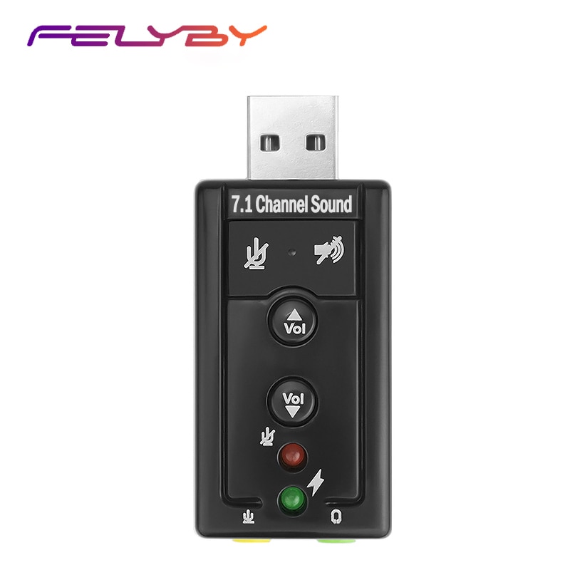 ! FELYBY External USB Sound Card | Audio Adapter USB 2.0 | 3.5mm Jack to Connect Microphone & Speaker or Headphone