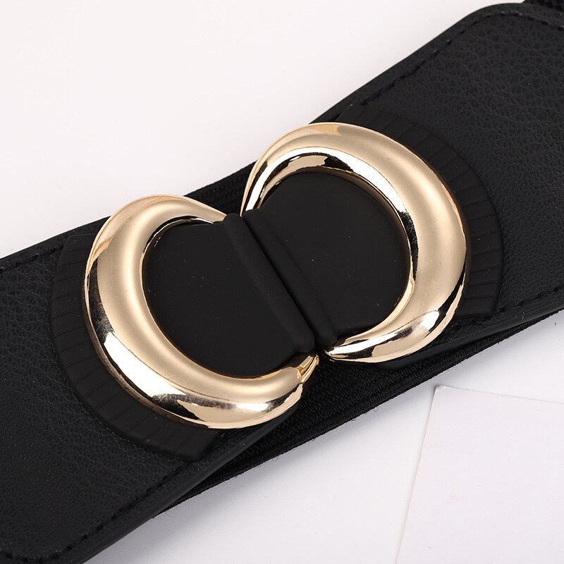 budiniao Tailleband Stretch Vintage Stijl PU Universeel met Gesp