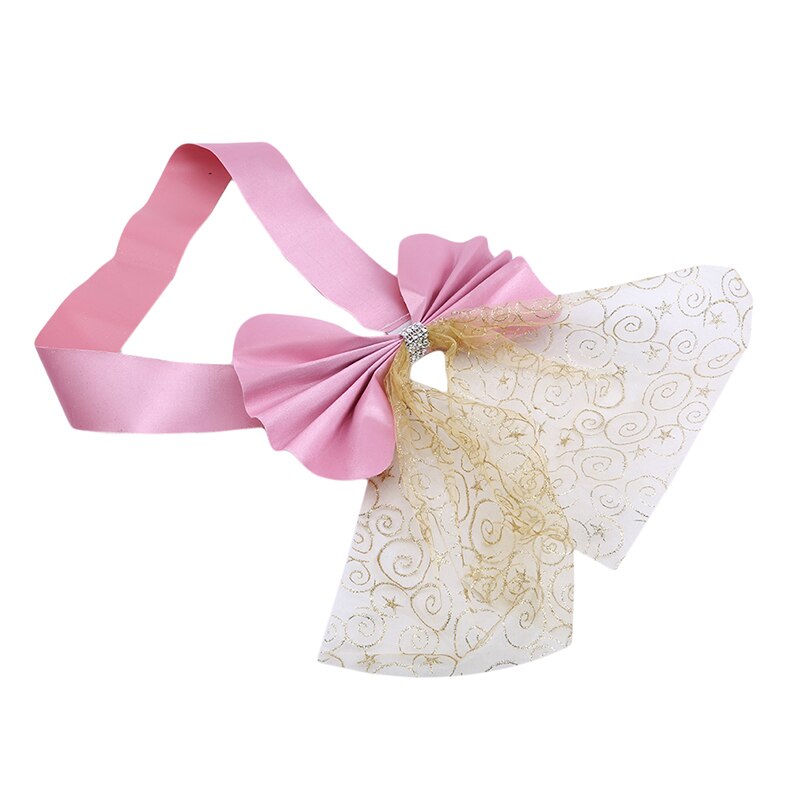 Ceintures de chaises avec couverture de nœud 10 pièces | Tulle vert menthe, pour événements mariages et fêtes noël, décoration: pink
