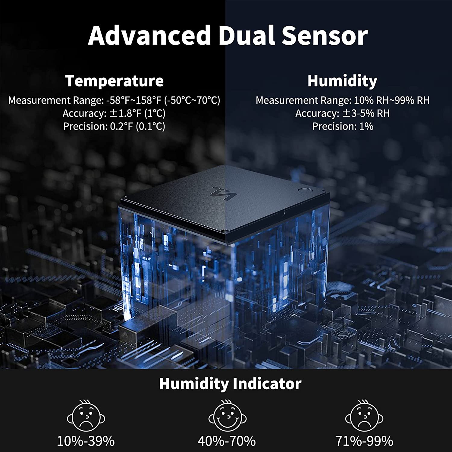 Sensor de temperatura Digital LCD para interiores, medidor de humedad, termómetro, higrómetro