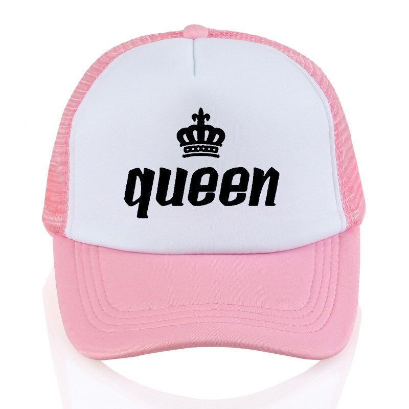 king queen cap crown Print baseball Caps Men Women Summer Visor Snapback Hat White Black Lover Trucker bone: Dark Grey