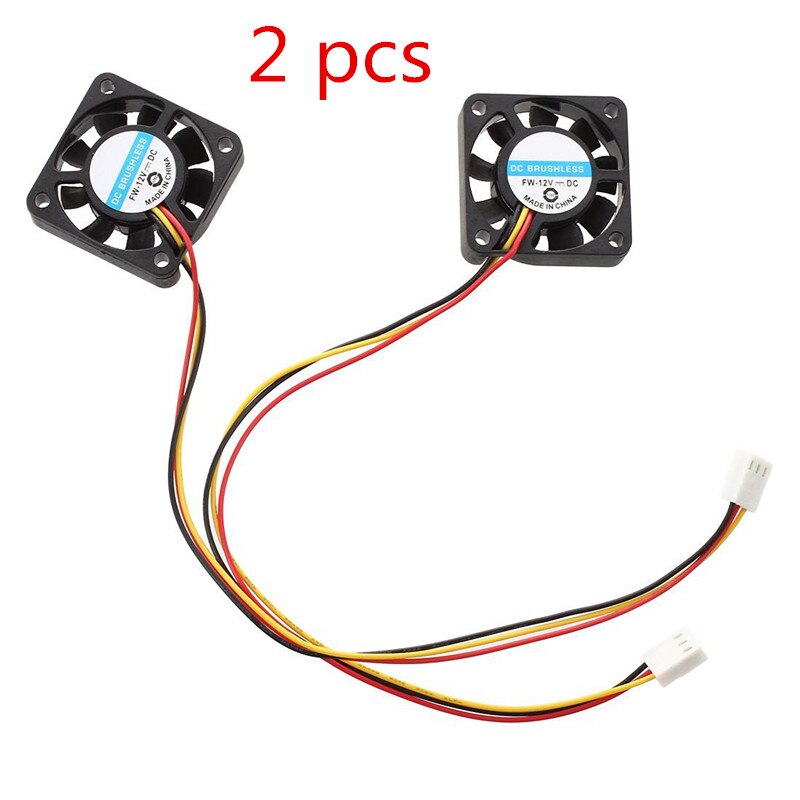 2 sztuk 12V mini chłodzenia wentylator komputera-małe 40mm x 10mm bezszczotkowy silnik prądu stałego z 2-Szpilka O.15