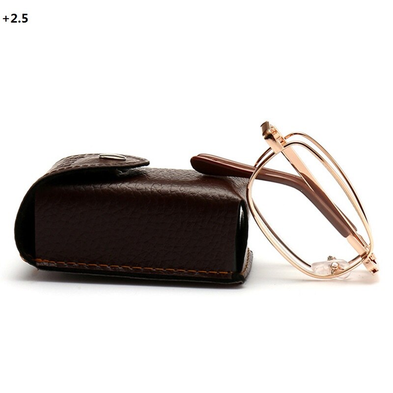 Inklapbare Leesbril Voor Mannen Vrouwen Inklapbare Metalen Lenzen Voor Verziendheid Dioptrie 1,0, 1,5, 2,0, 2,5, 3,0 3,5 4,0: 2.5