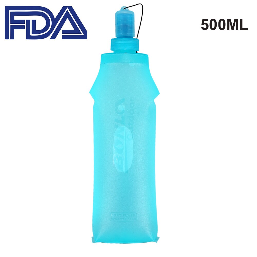 Bouteille d'eau de Sport de flasque molle pliante de TPU exécutant le Camping sac d'eau de randonnée sac d'eau de bouteille d'eau de boisson pliable: Blue 500ml