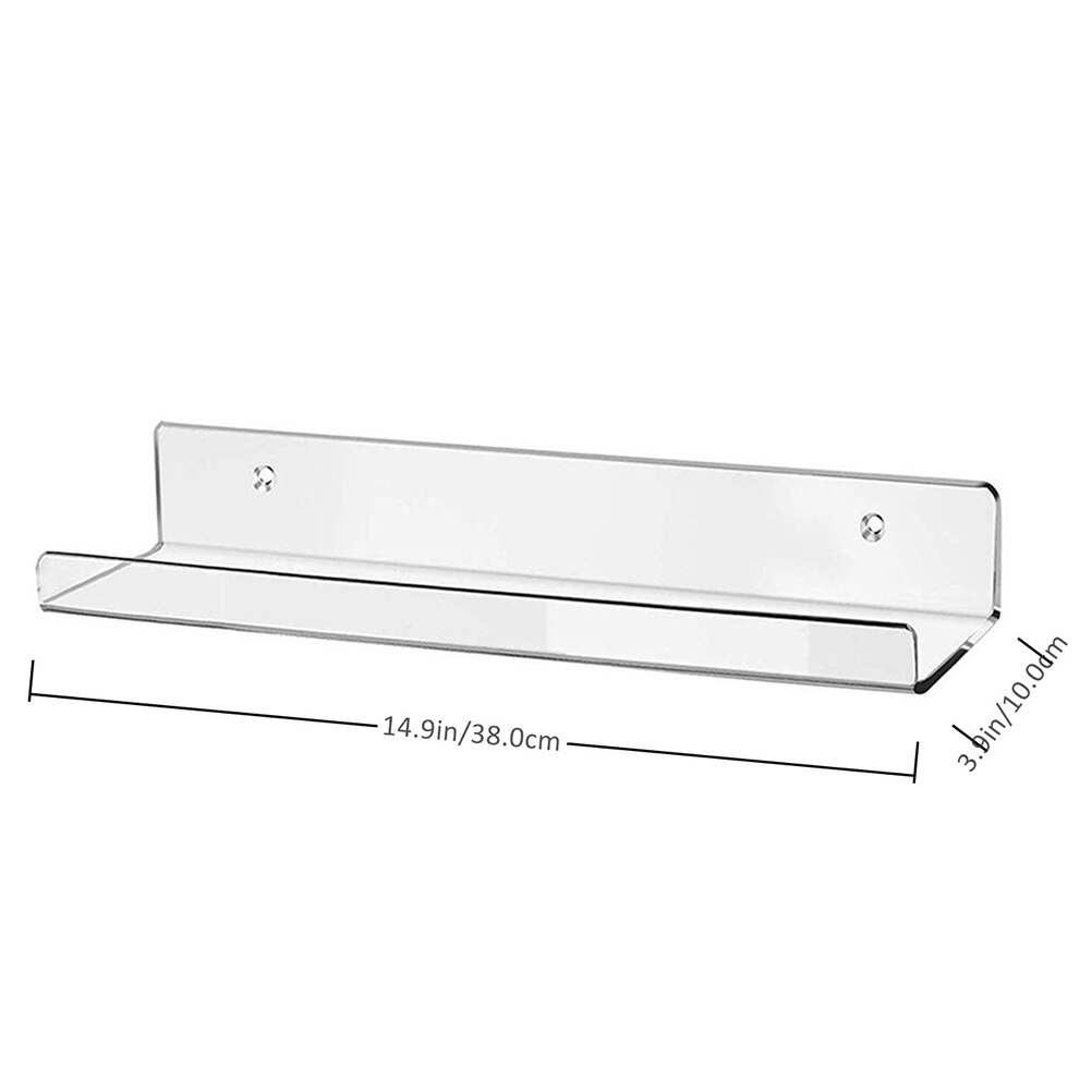Gennemsigtig badeværelse hylde flydende hylder akryl moderne display rack vægindretning opbevaring rack hjem arrangør