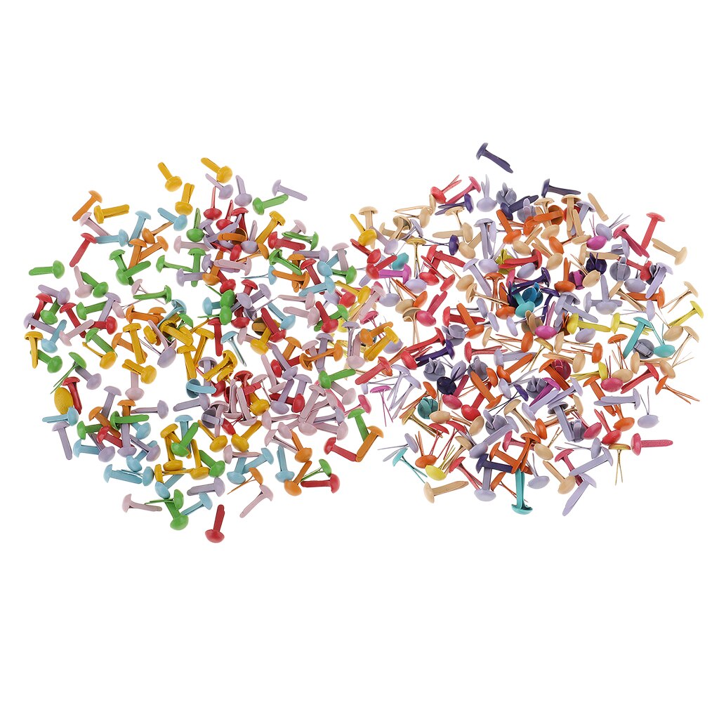 400 Pieces Mix Color Metal Brad Paper Fastener For DIY Scrapbooking Crafts