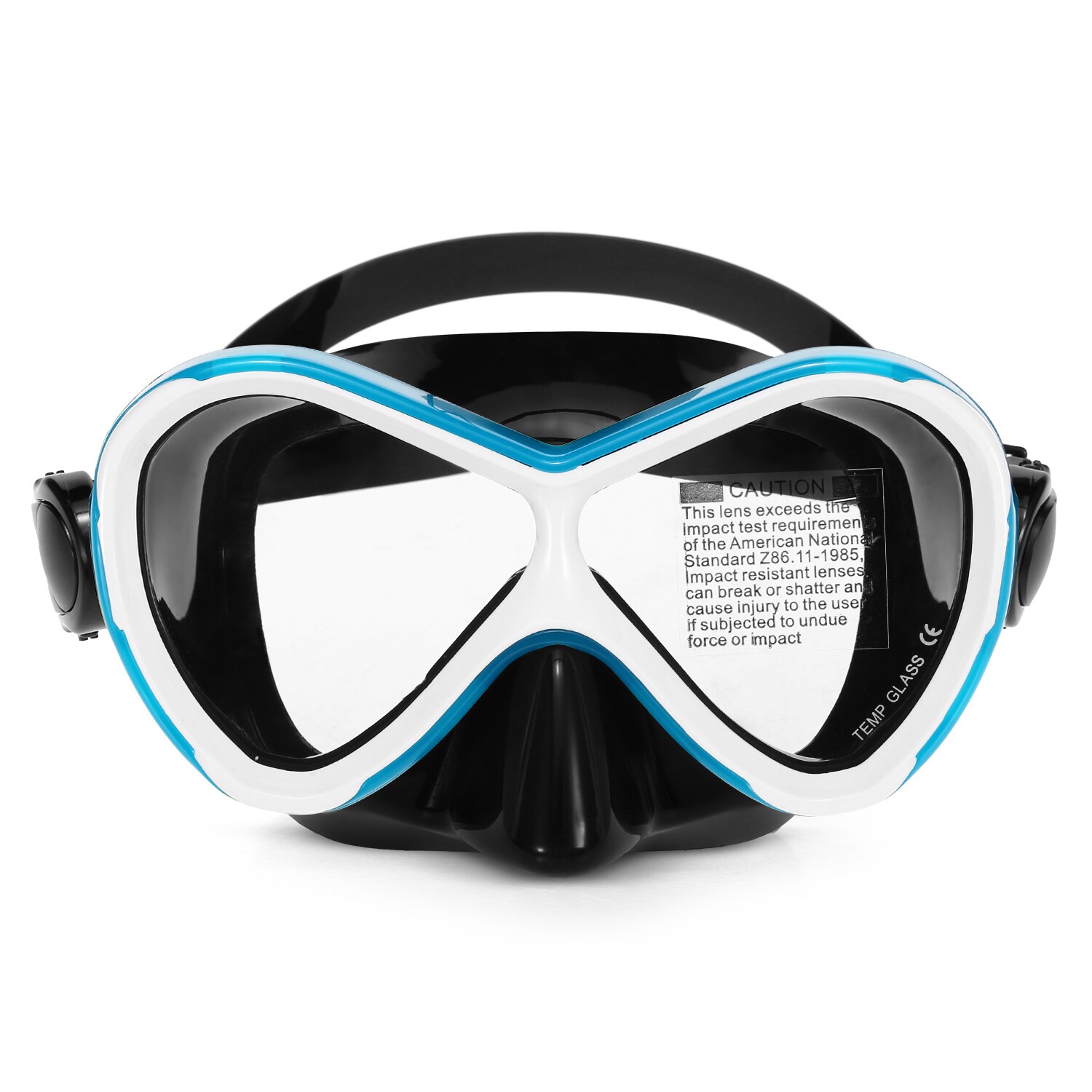 Scuba Diving Mask Silicone Mask Snorkel Anti-fog Diving Mask Snorkel Full Dry Tube Underwater Swim Equipment: Blue