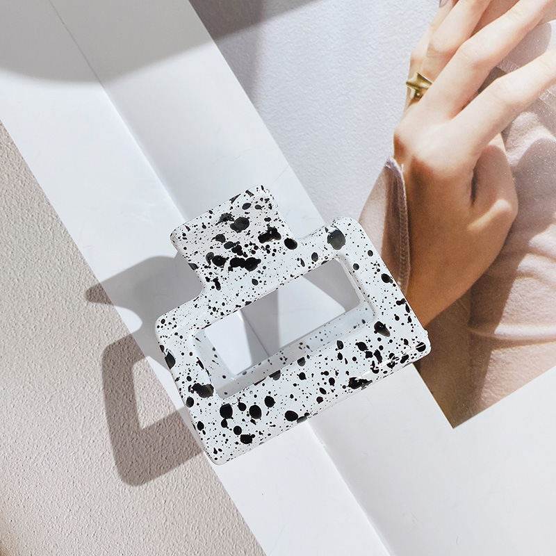 Mode Klauw Clip Vrouwen Haar Clips Eenvoud Zwart Wit Splash Inkt Haar Klauw Meisjes Haarspeld Haar Haarspeldjes Haaraccessoires: C-3