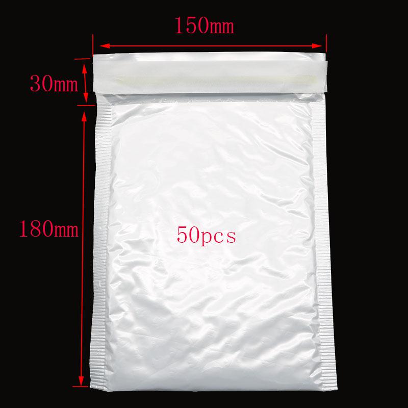 50 Stuks Van Verschillende Specificaties Witte Zak Schuim Envelop Foam Folie Kantoor Verpakking Envelop Trillingen Tas Bubble Mailer: 15x18cm     50pcs