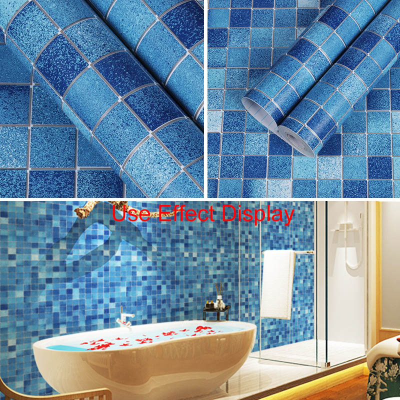 Bathroom Wall Stickers PVC Mosaic Wallpaper Kitchen Waterproof Tile Stickers Plastic Vinyl Self Adhesive Wall Papers Home Decor