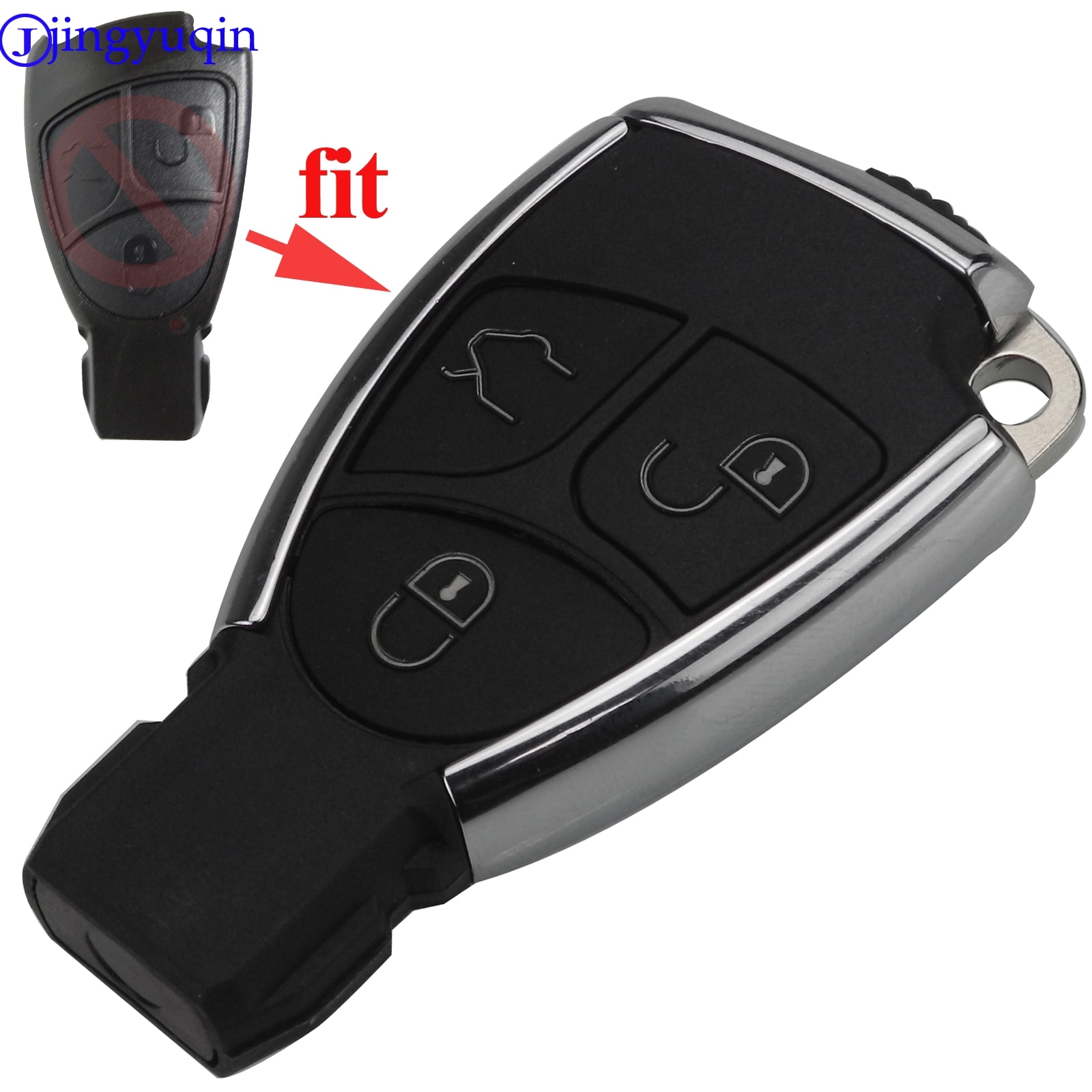 Jingyuqin Gewijzigde Smart Remote Key Shell Case Fob 3B Voor Mercedes-Benz Cls C E S + batterij Houder