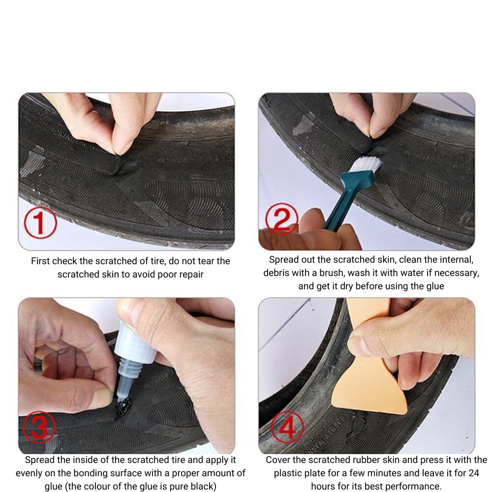 Zhanlida – adhésifs pour réparation de pneus de voiture, 20g 480S, Super calfeutrage, colle pour caoutchouc, noir