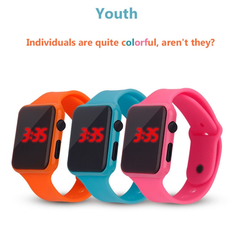 Kinderhorloge kleurrijke led jongen meisje elektronische student sporthorloges kinderklok digitaal polshorloge horloge bayan kol