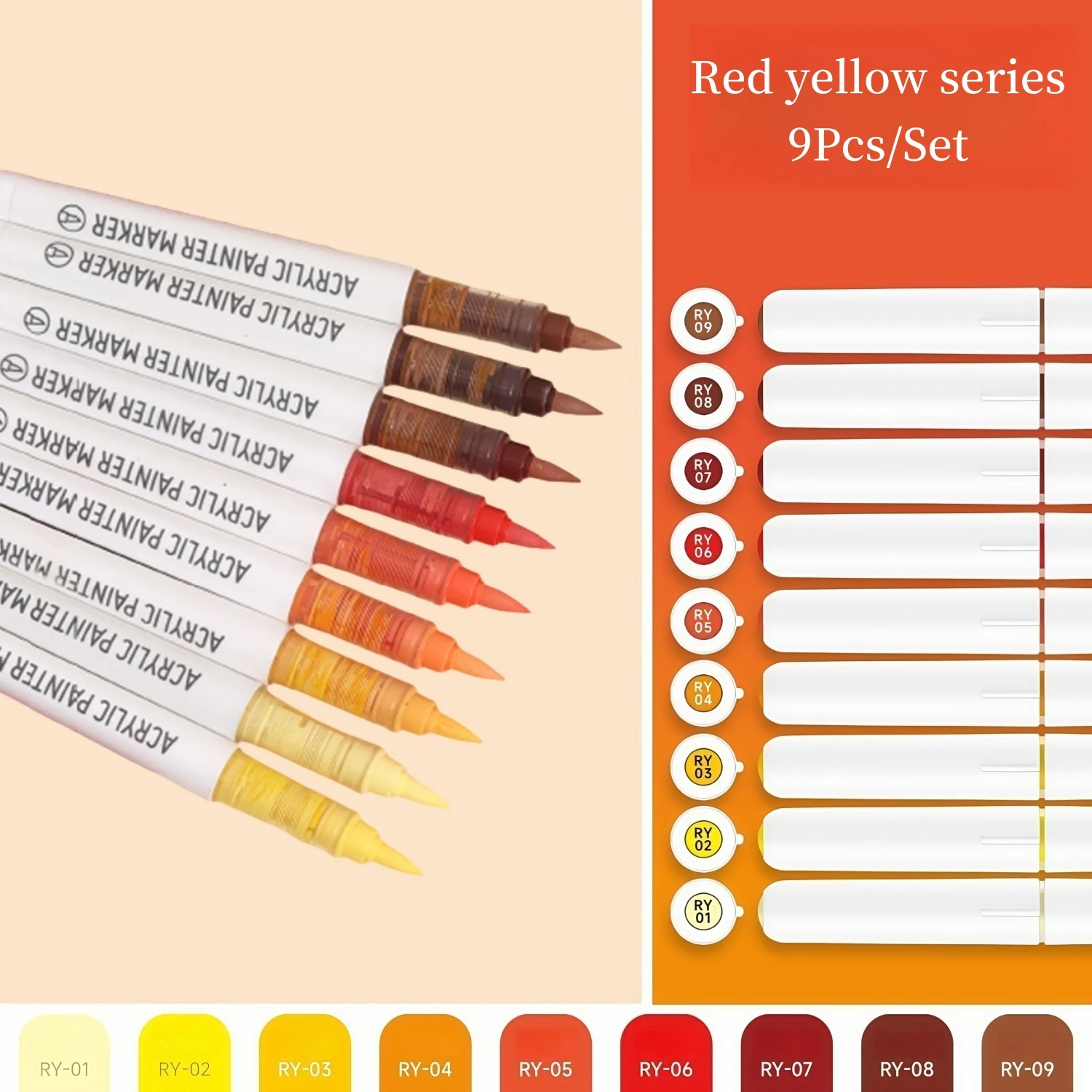 Straight Liquid Acrylic Markers,Soft Brush Tip Acrylic Paint Pens Set,for Rock Painting, Ceramic, Wood, Canvas, Glass, Stone: plum