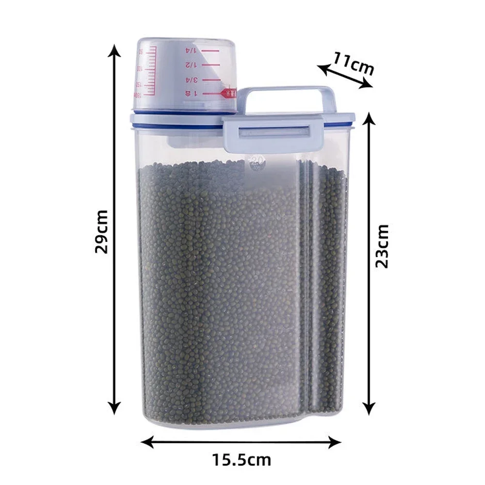 Hondenvoer Opslag Emmer Voedsel voor huisdieren Graanopslagtank Keukenopslag Rijstdoos Kattenvoer Graan Verzegelde pot Hond Kat Accessoires: Black