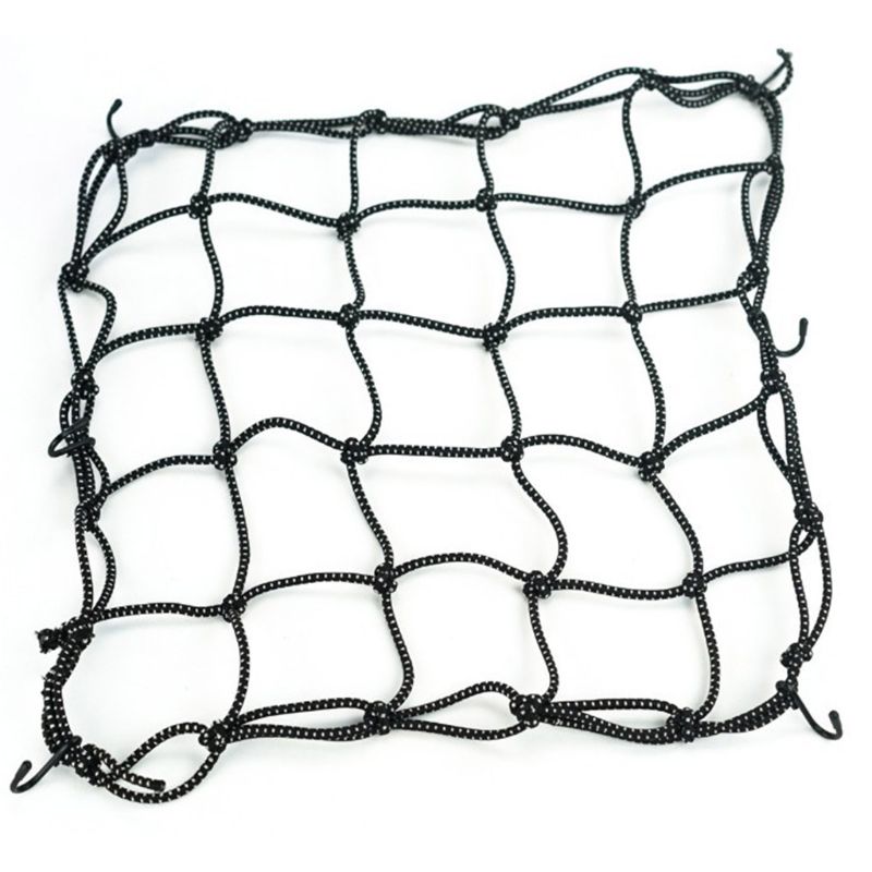Multifunktionelt motorcykel lastnet strækbart reflekterende mesh med plastik kroge metal karabinhager til trailer atv tag opbevaring: 40cm sorte
