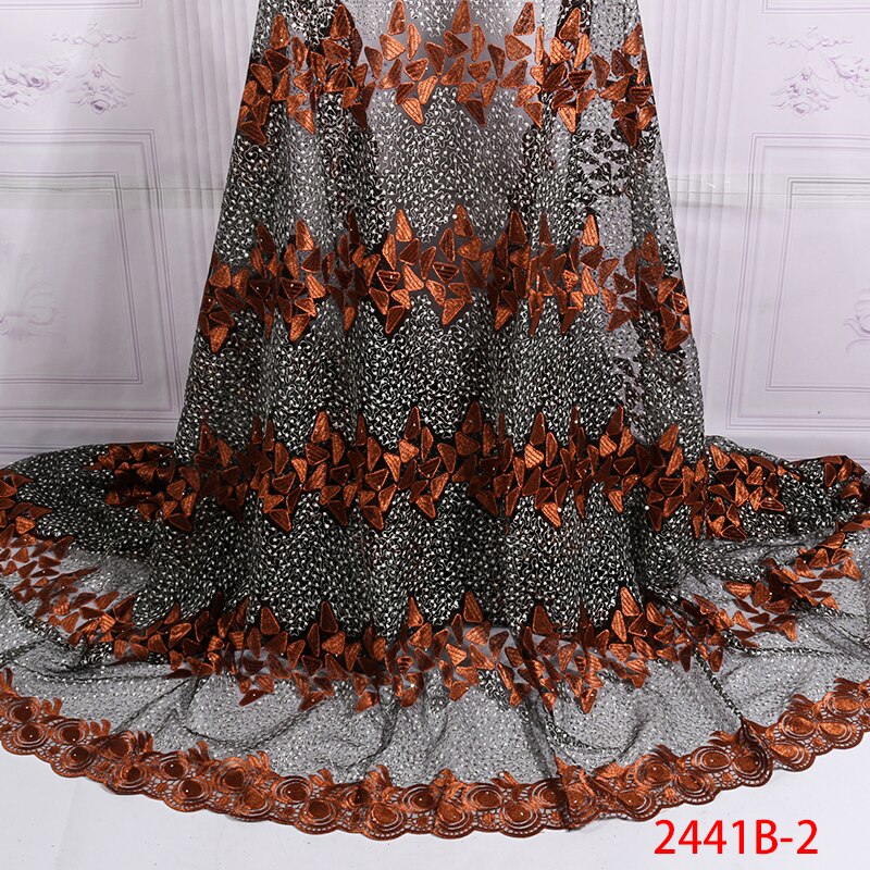 Afrikansk fransk blondestof blonde pink blondestof, nigerianske tyl blonder stof med sten til kjole  ks2441b-1