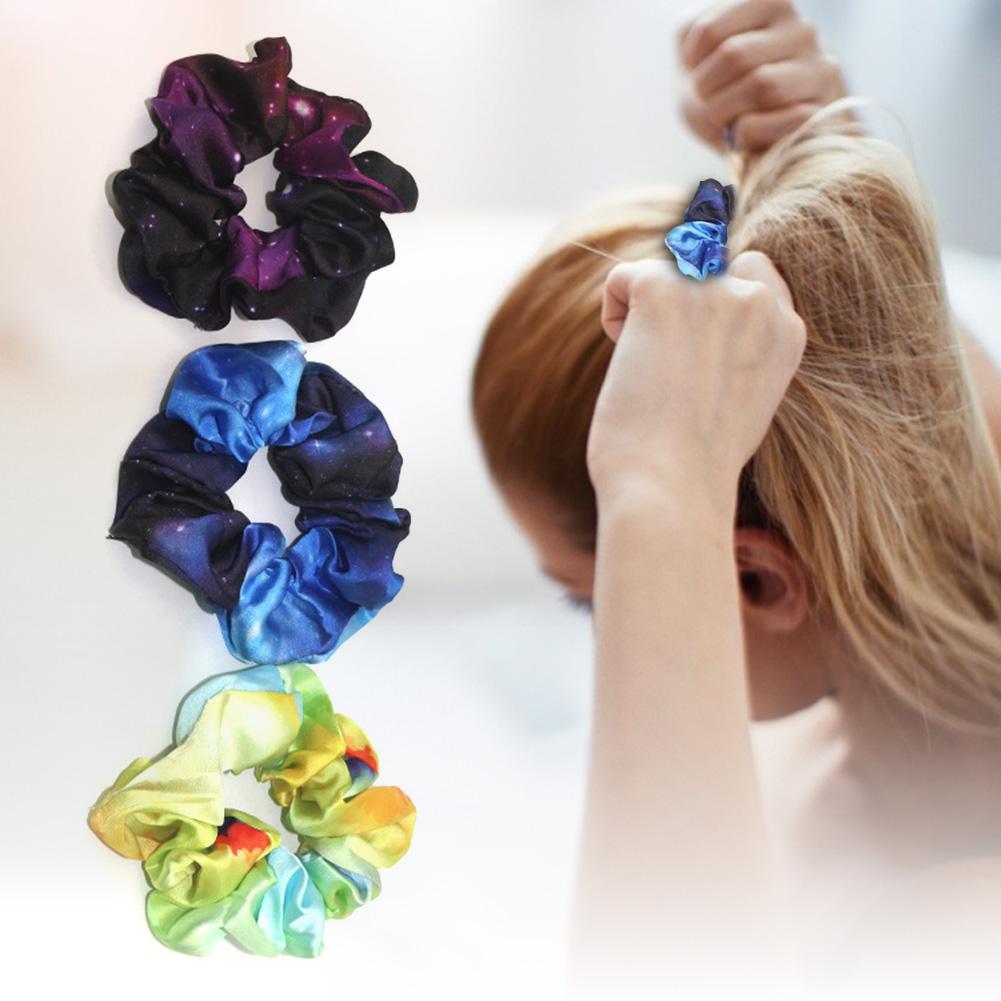 3 stk hår scrunchie elastiske hårbånd gradient farve kvinder piger hovedbeklædning hestehale holder hår tilbehør
