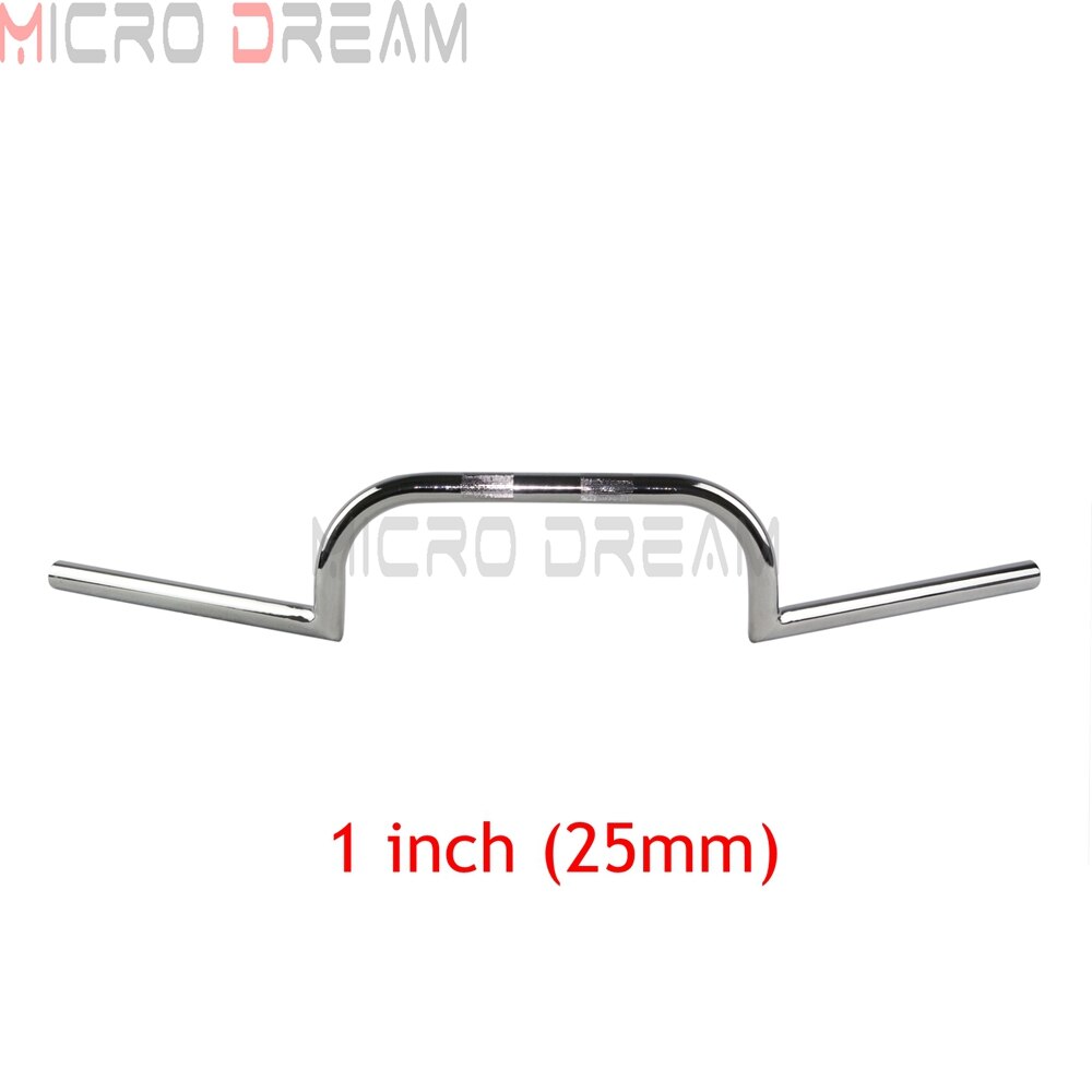 Manillar negro de motocicleta de 1 ''/25mm para Clubman Cafe Racer, manillar de 4" para Harley Dyna Softail Touring Bobber Chopper: Chrome-25mm