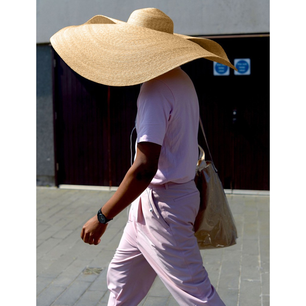 Ins sombrero de sol grande playa Anti-UV protección solar plegable tapa de paja cubierta de gran tamaño plegable sombrero divertido playa Strawhat