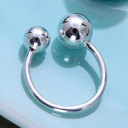 Boho Trendy Zilveren Kleur Bal Kralen Ringen Voor Vrouwen Mannen Verklaring Vinger Ringen Engagement Sieraden