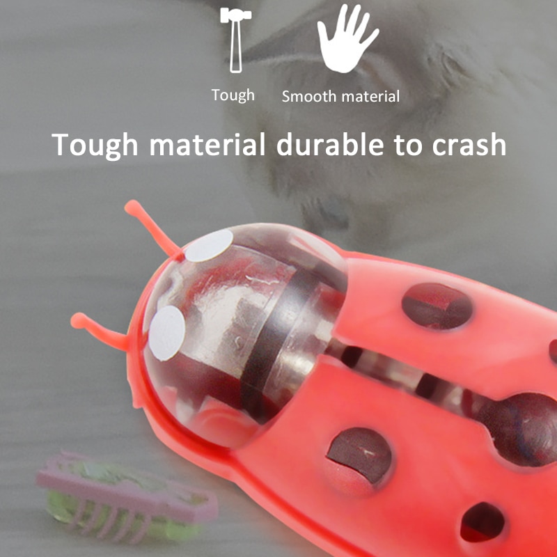 Electric Bug Cat Toy Funny Cat Escaping Obstacles Automatically Turn Over Electric Cat Pet Toy Insects Interactive Toys