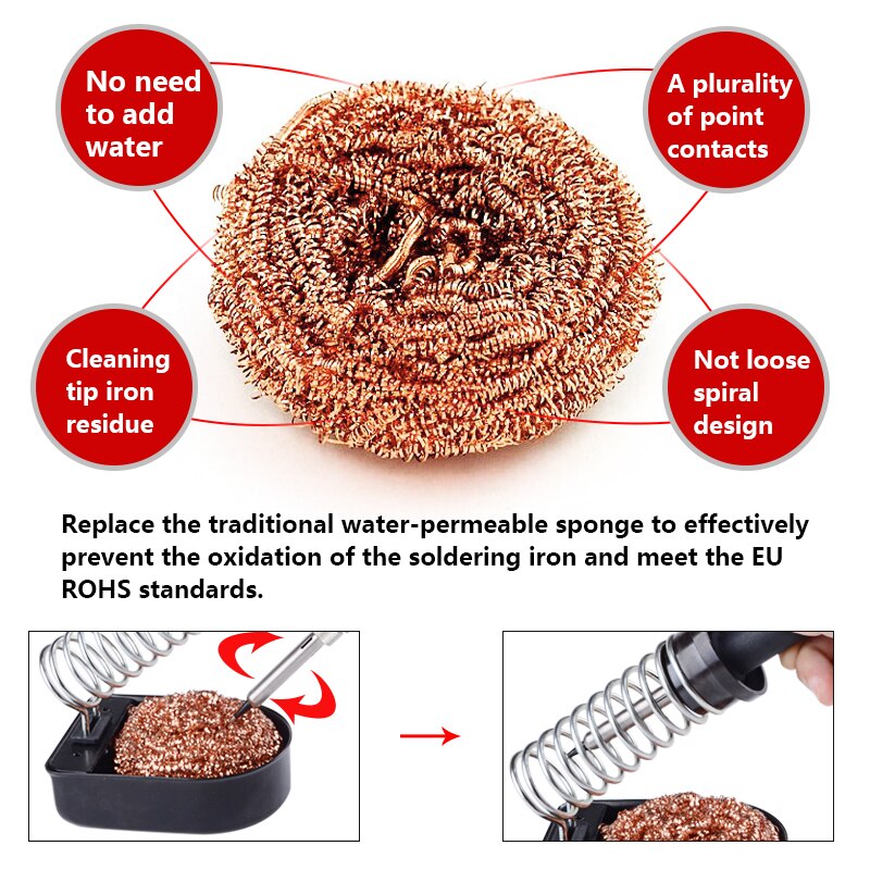 Electric Soldering Iron Stand Holder with Cleaning Steel Ball Metal Pads Generic High Temperature Support Station Solder Sponge