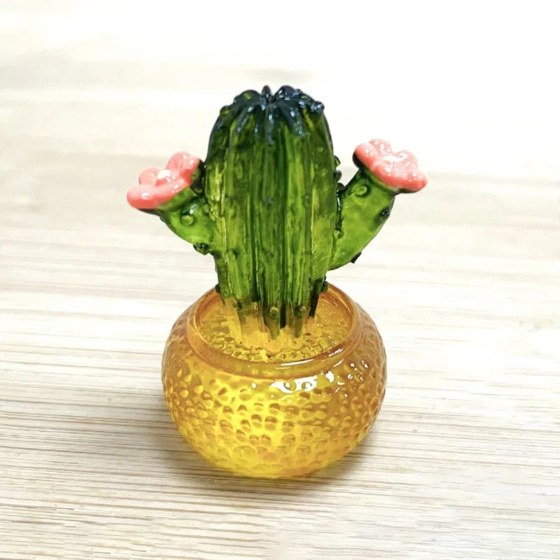 Mini figuritas de Cactus para decoración de escritorio, estatua suculenta, planta de bonsái en maceta, micropaisaje: Chocolate