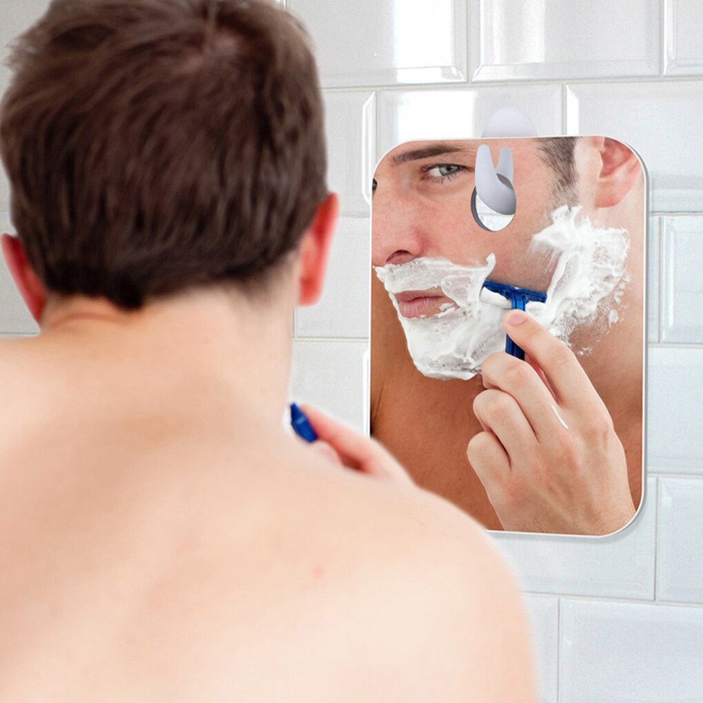 Men Anti-fog Shaving Mirror Home Hotel Bathroom Portable Wall Hanging Acrylic Makeup Mirror