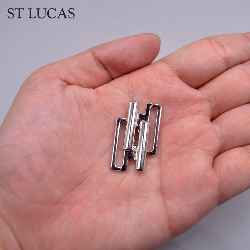 2 teile/los silber Gold Rechteck Band Verschluss Haken &Ampere; Schließe Strass bh schnalle Taille Verlängerung NäHenne Auf Kleidung Bh Clip haken