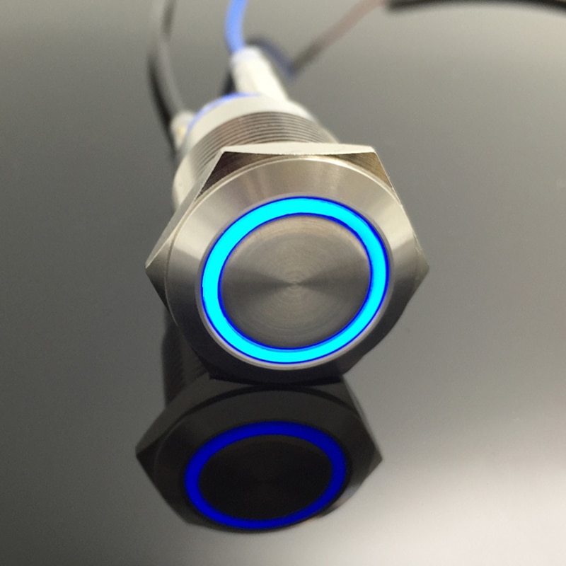 Rvs schakelaar met licht schakelaar diameter 16mm