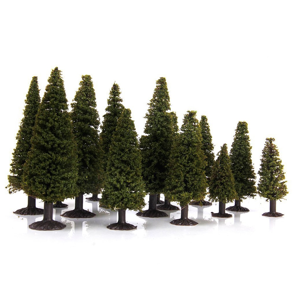 15pcs 1/100 1/150 1/200 Groen Landschap Landschap Model Cedar Bomen Diorama Miniaturen